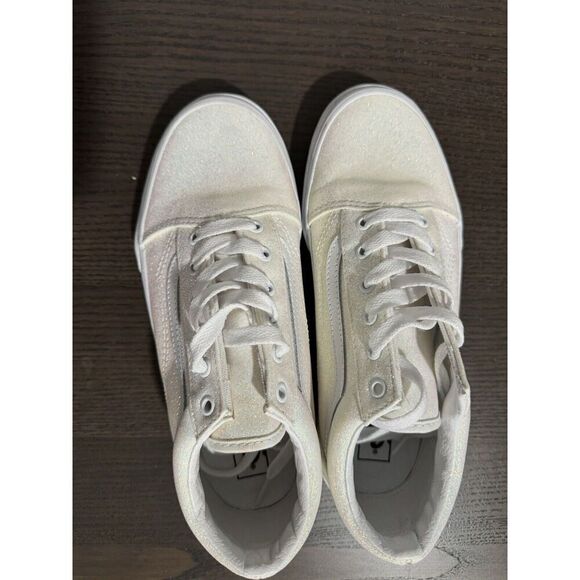 Vans Wall Old Skool White Pink UV Glitter Sneakers Shoes Girls Big Kid 6 - Picture 7 of 8